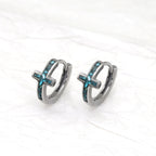 Turquoise Cross stainless steel Earrings
