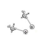 CZ Magic Wand Cross Helix Studs