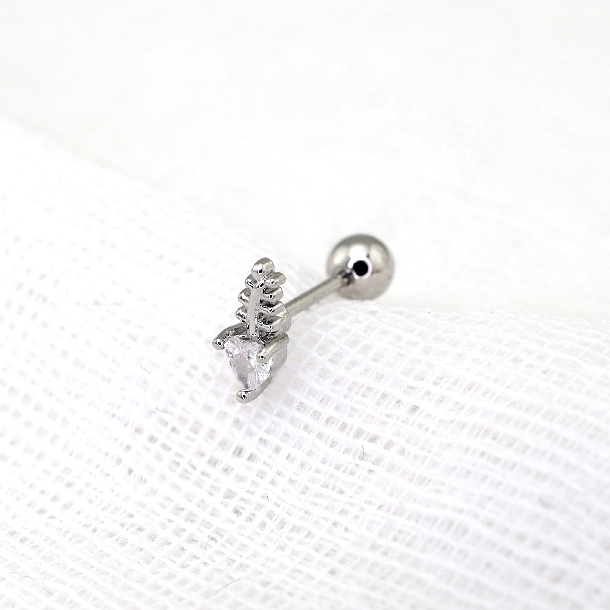 20G CZ Mini Fishbone Ear Studs