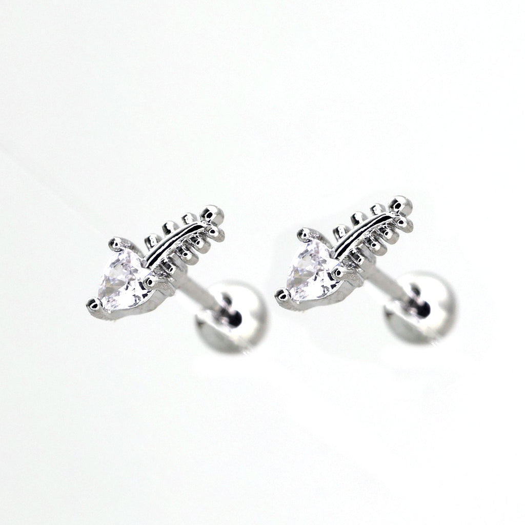 20G CZ Mini Fishbone Ear Studs