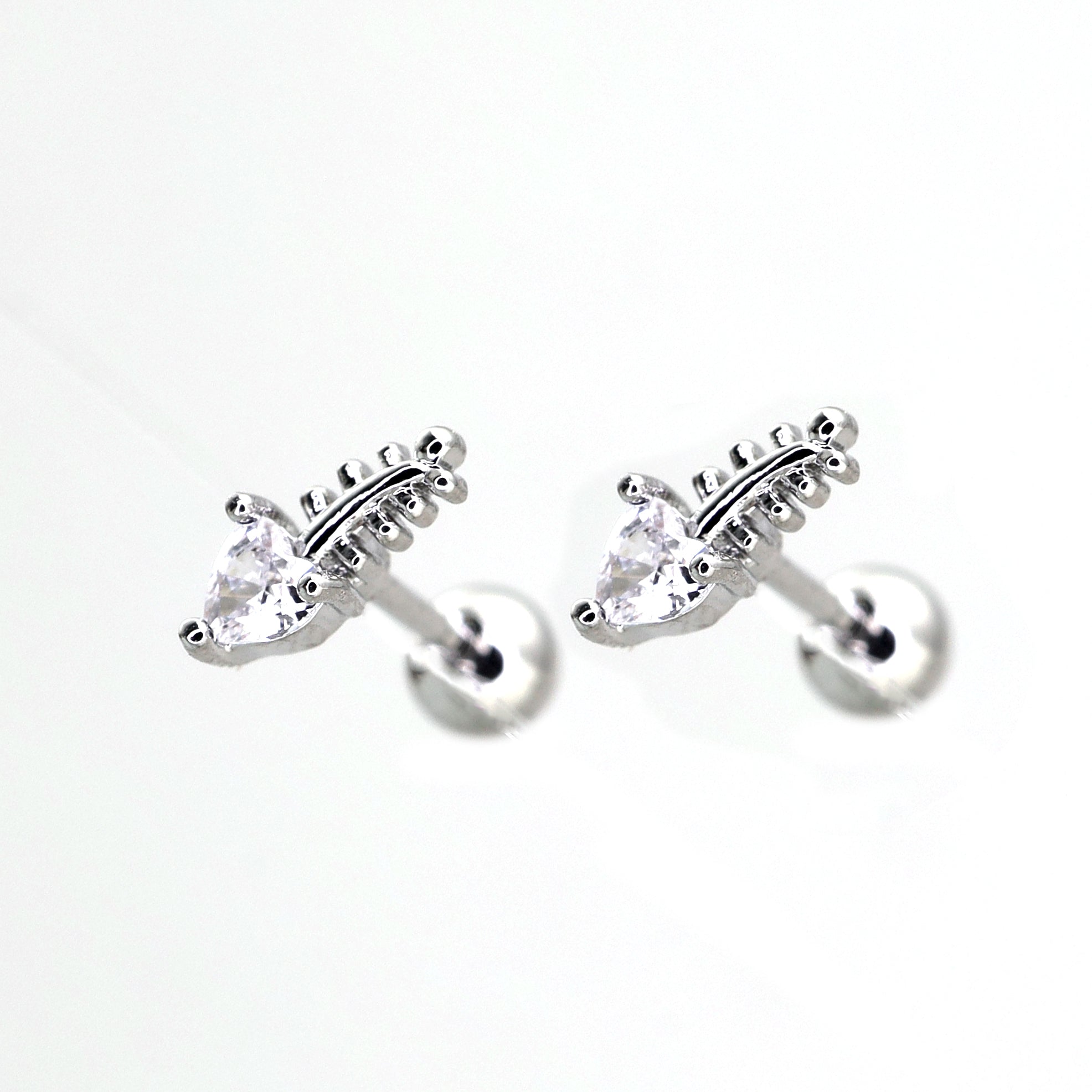 20G CZ Mini Fishbone Ear Studs
