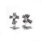 Chrome Hearts CZ Cross Stainless Steel Ear Studs