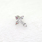 20G Thin Gauge CZ Crux Ear Studs