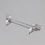 Wing CZ Pendant stainless steel Industrial Barbell