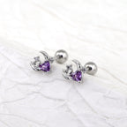 PAIR OF 20G Thin Star Moon Heart CZ Ear Studs
