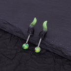 PAIR OF Satan Demon Horn Titanium Cartilage Studs