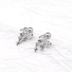 20G Thin Bow Dangle Ear Studs