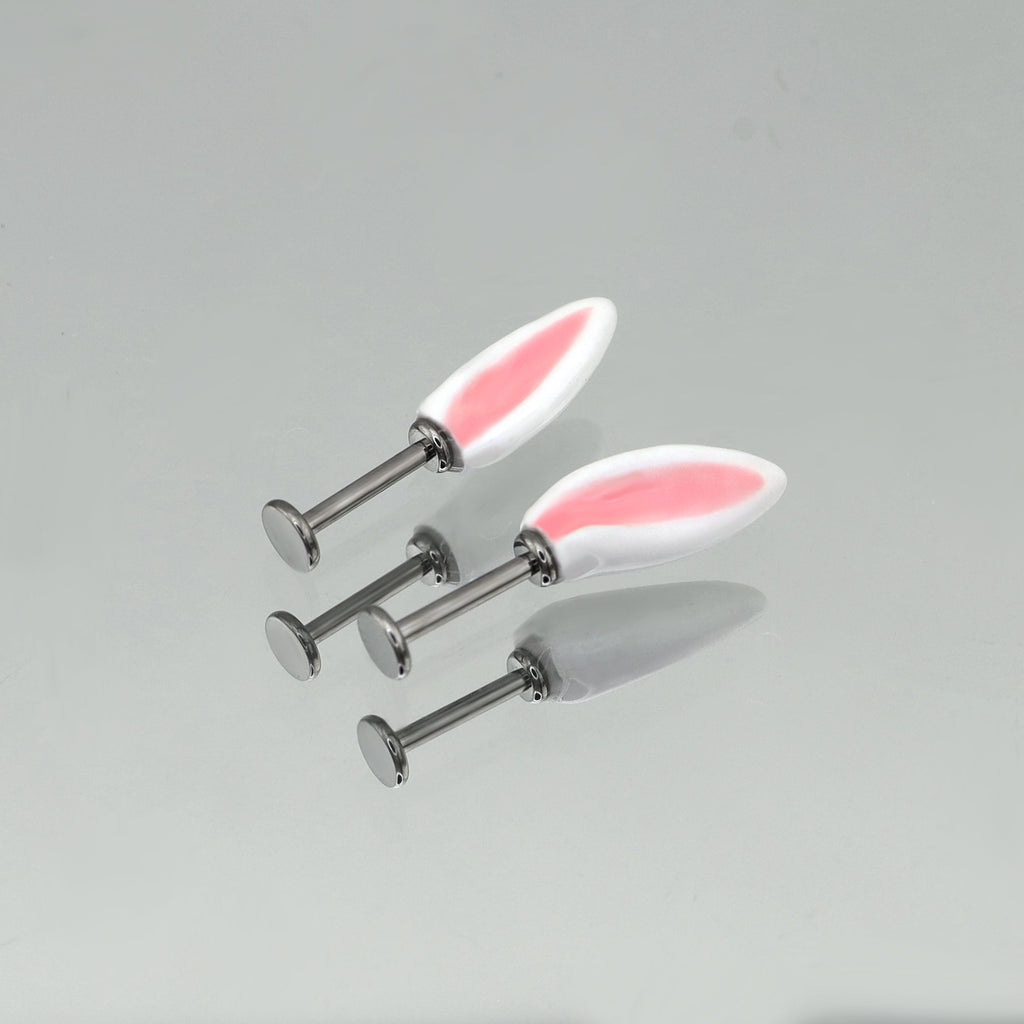 PAIR OF Bunny Ear Titanium Helix Studs