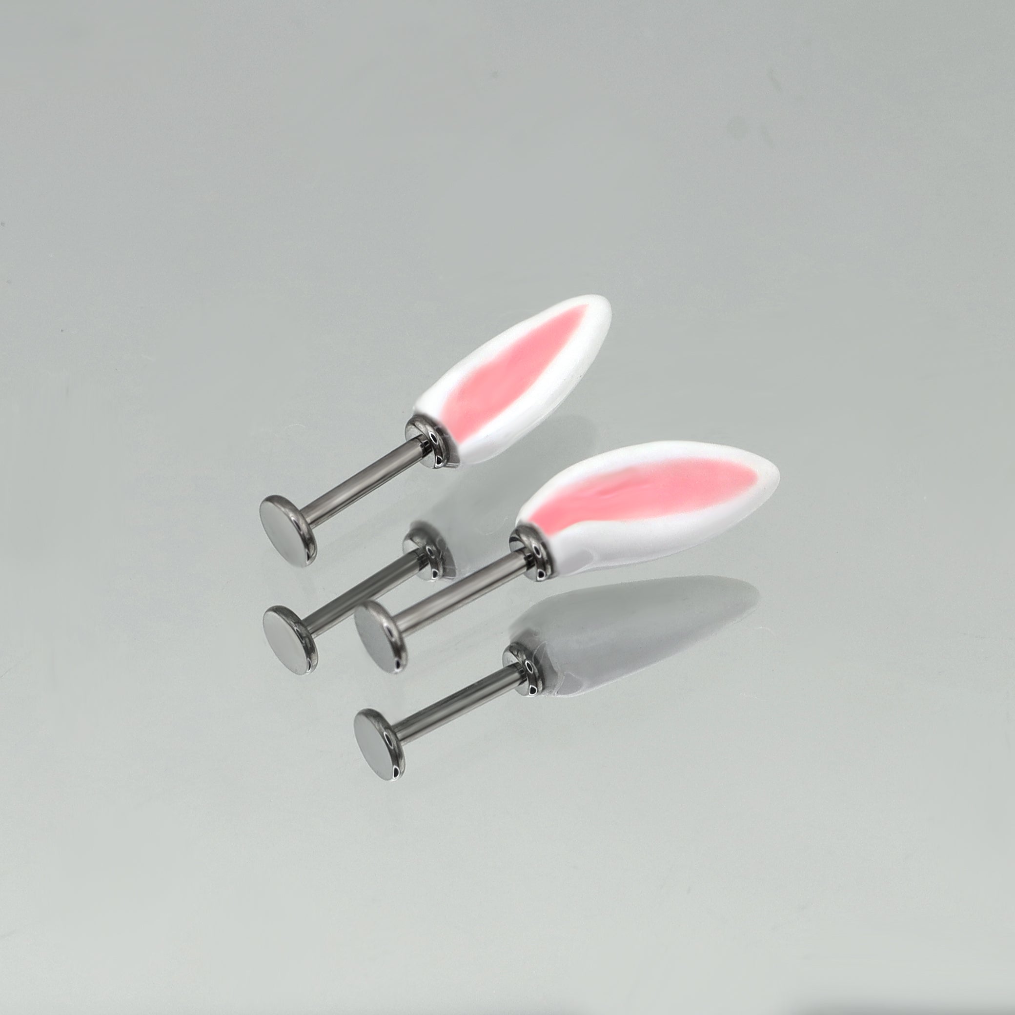 PAIR OF Bunny Ear Titanium Helix Studs