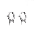 PAIR OF Black & White Spike stainless steel Ear Rings
