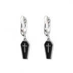 PAIR OF Coffin Cross stainless steel Earring