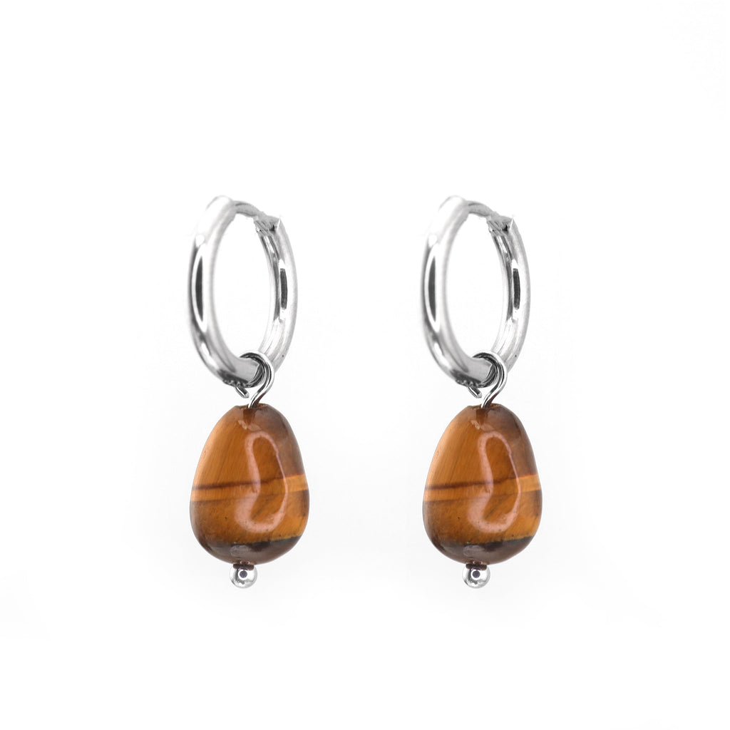 Wood Grain Minimalist stainless steel Pendant Earring
