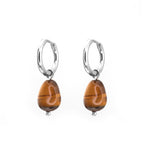 Wood Grain Minimalist stainless steel Pendant Earring