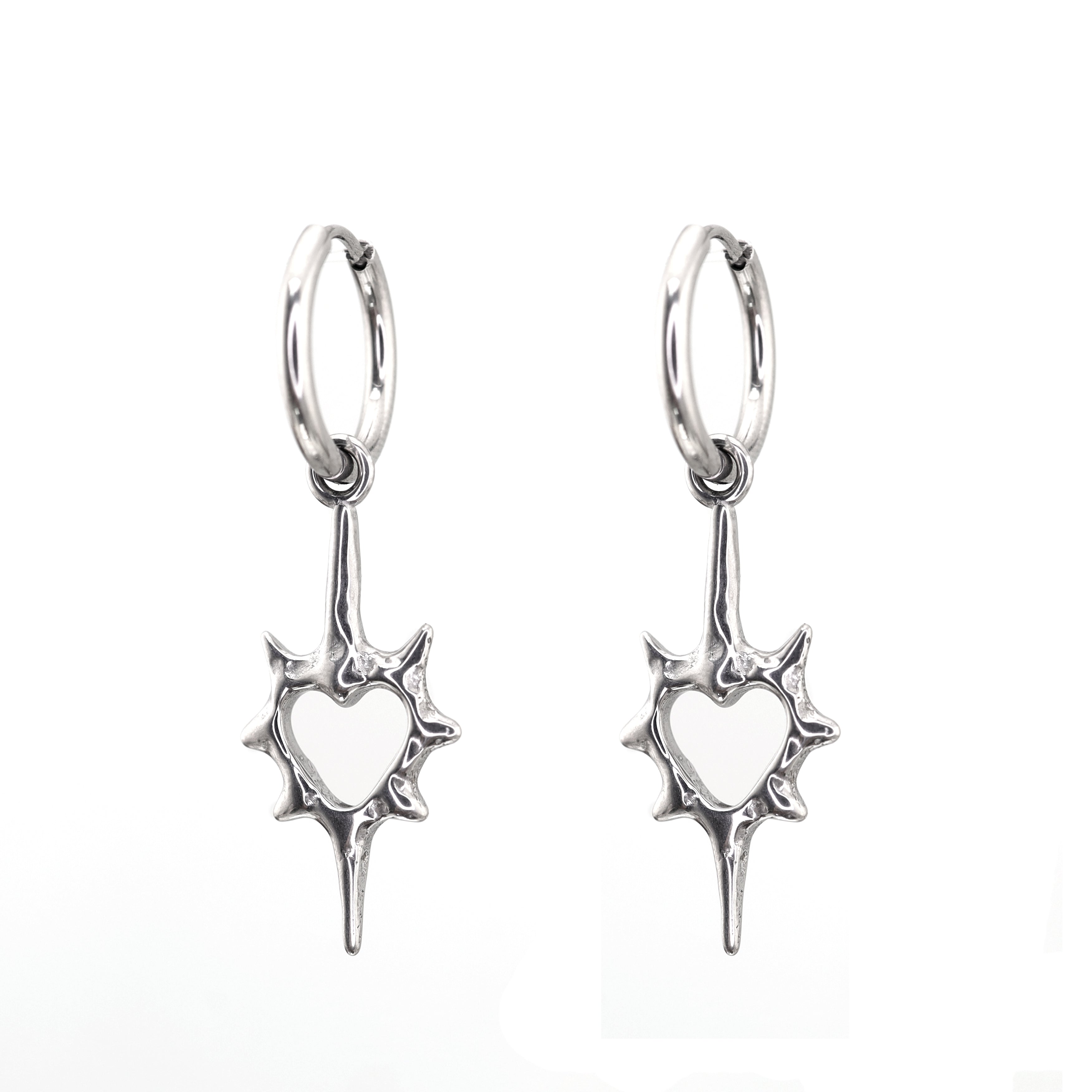 Thorn Heart stainless steel Pendant Earring