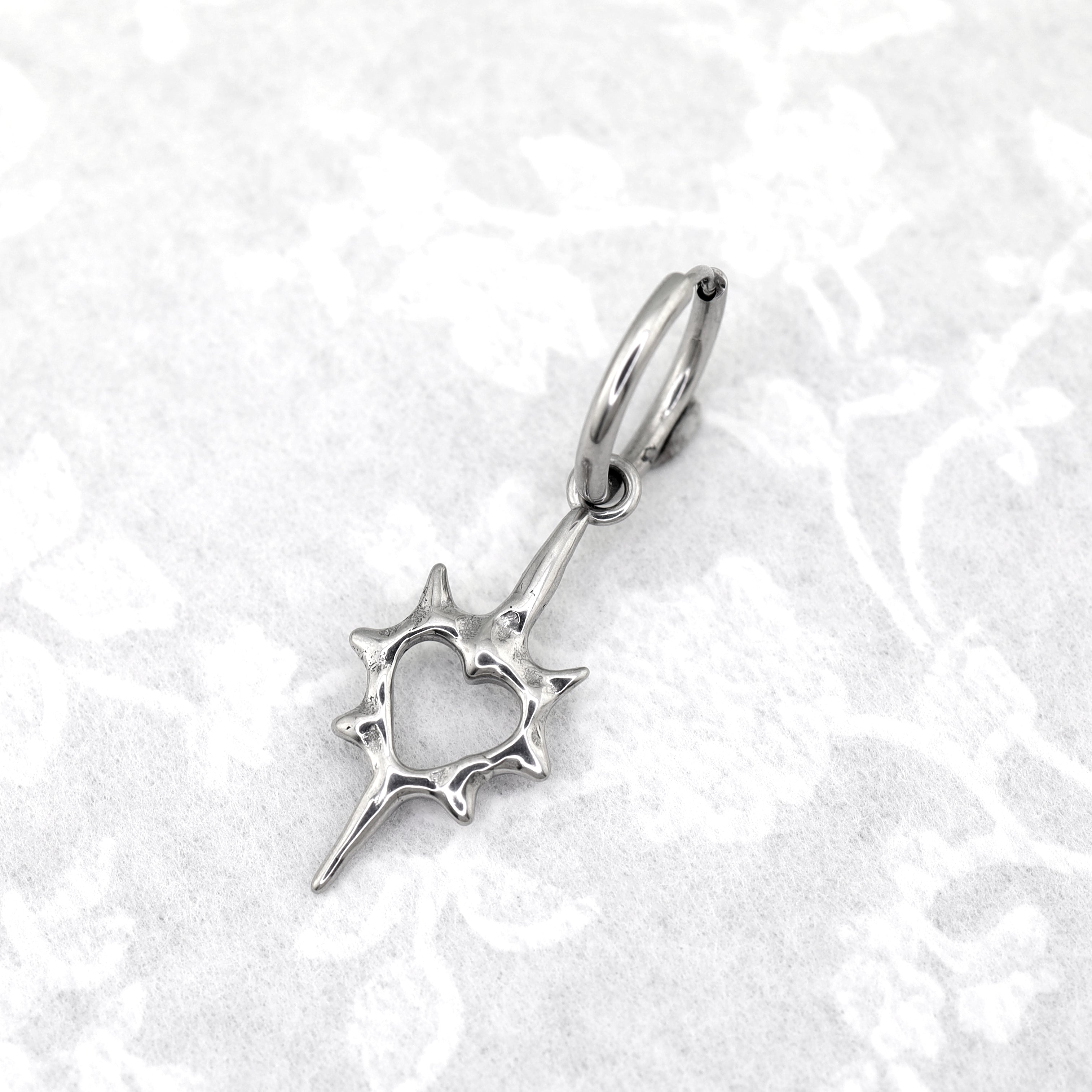 Thorn Heart stainless steel Pendant Earring