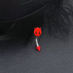 Red Demon stainless steel Rook Stud