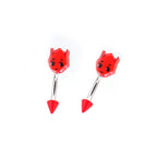 Red Demon stainless steel Rook Stud