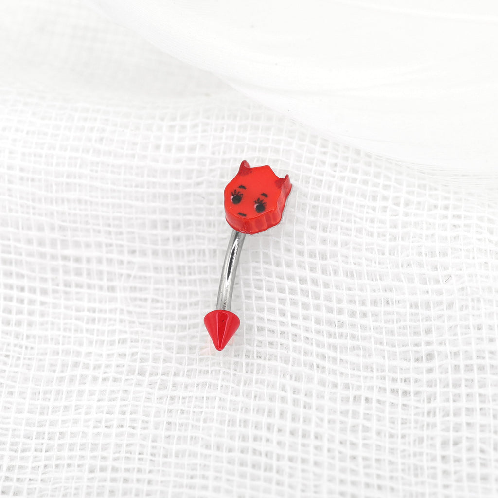 Red Demon stainless steel Rook Stud