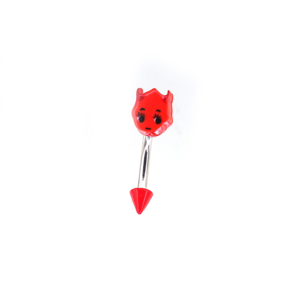 Red Demon stainless steel Rook Stud