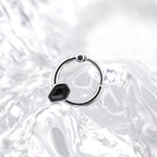 Black CZ Coffin Stainless Steel Clicker Ring