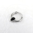 Black CZ Coffin Stainless Steel Clicker Ring