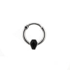 Black CZ Coffin Stainless Steel Clicker Ring
