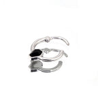 Black CZ Coffin Stainless Steel Clicker Ring