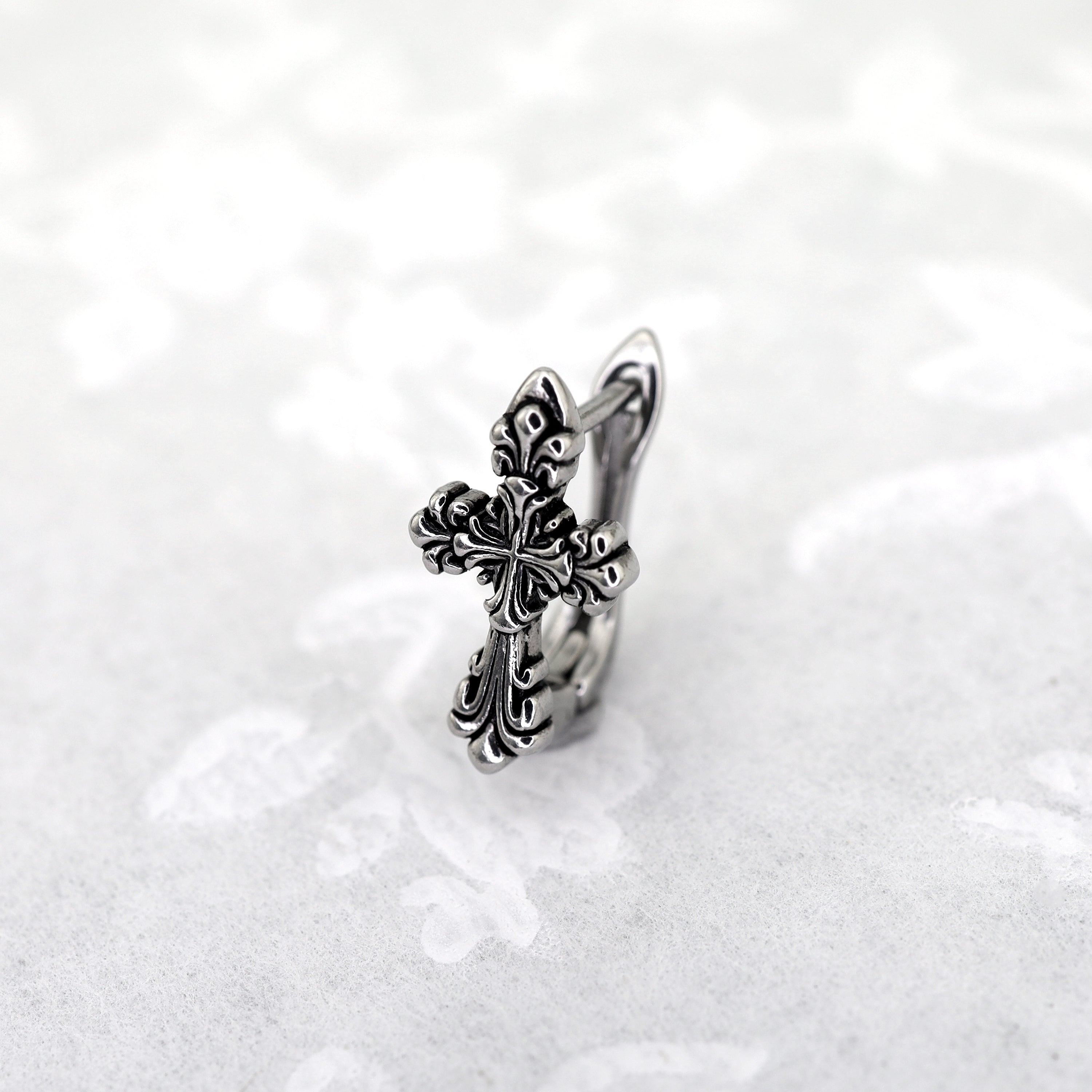 Gothic Cross stainless steel Ear Stud