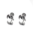 Bat Black CZ Stainless Steel Ear Stud