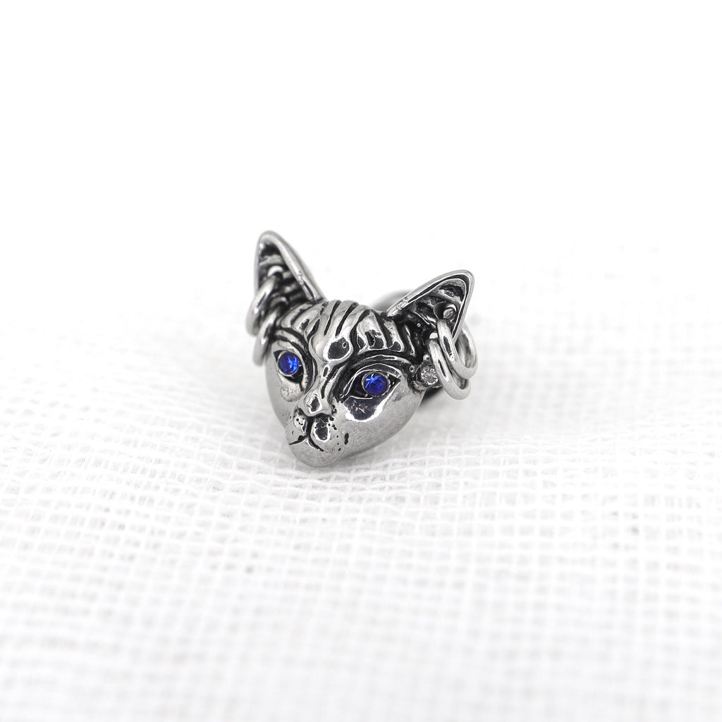 Blue Eye Cat Ear Stainless Steel Ear Stud