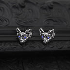 Blue Eye Cat Ear Stainless Steel Ear Stud