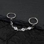 Double Hole CZ Chain stainless steel Earring