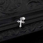 Cross with Ball Ends stainless steel Ear Stud