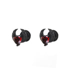 PAIR OF Heart CZ Wing stainless steel Ear Stud
