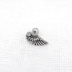 Single Wing CZ stainless steel Ear Stud