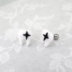 Star Tooth Resin stainless steel Ear Stud
