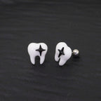 Star Tooth Resin stainless steel Ear Stud