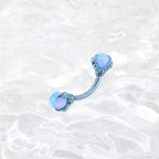 Dragon Claw Opal Internally Threaded Titanium Rook Stud