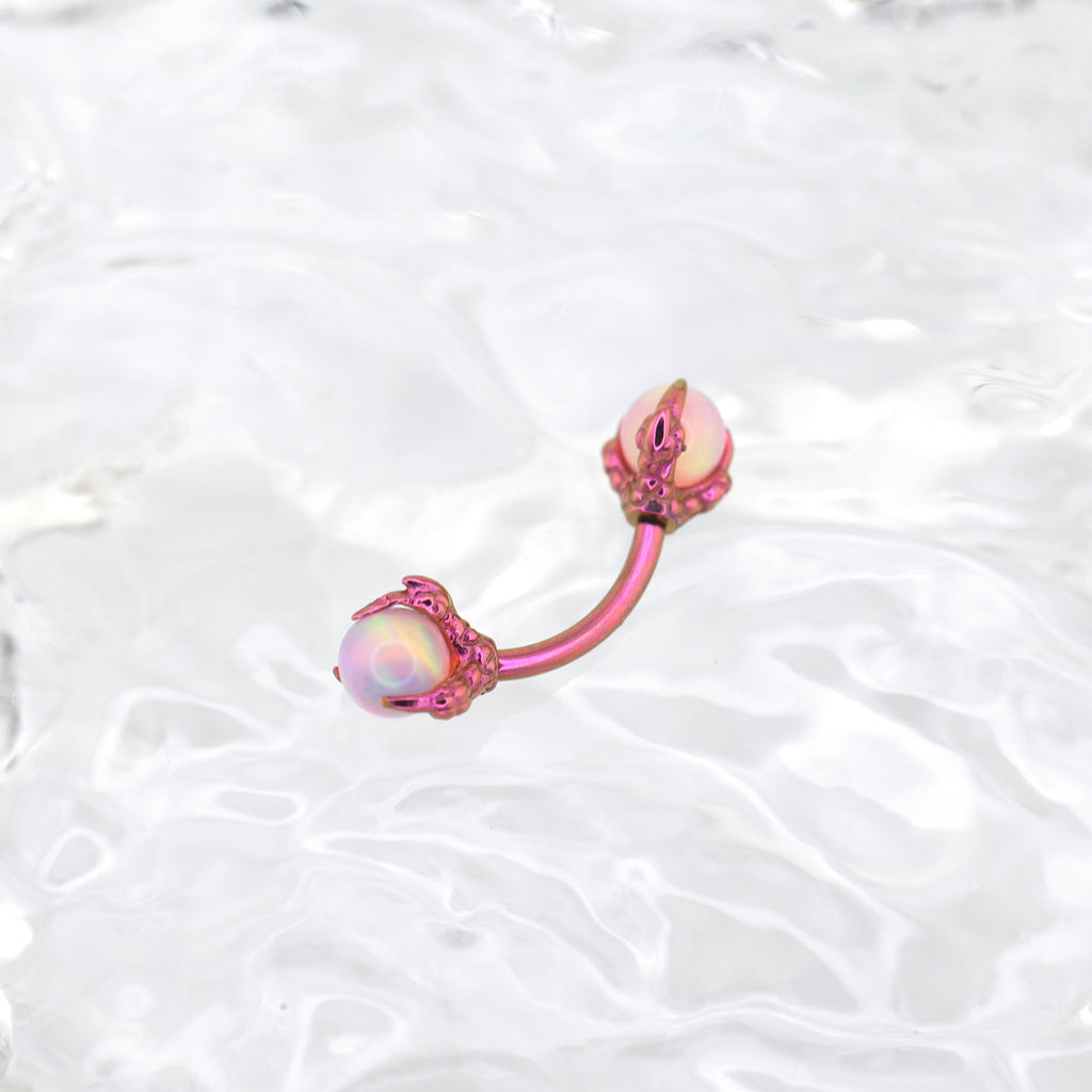 Dragon Claw Opal Internally Threaded Titanium Rook Stud