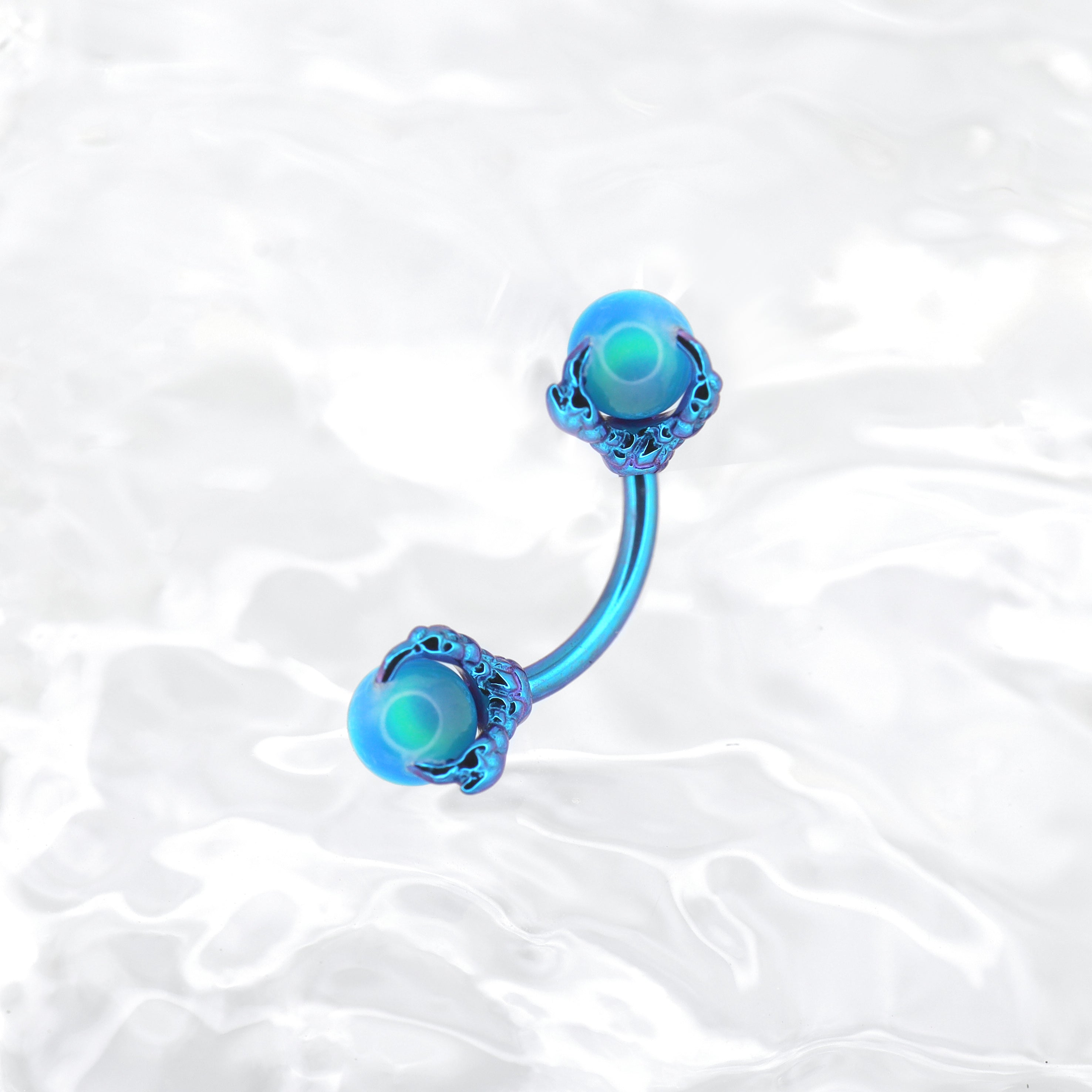 Dragon Claw Opal Internally Threaded Titanium Rook Stud