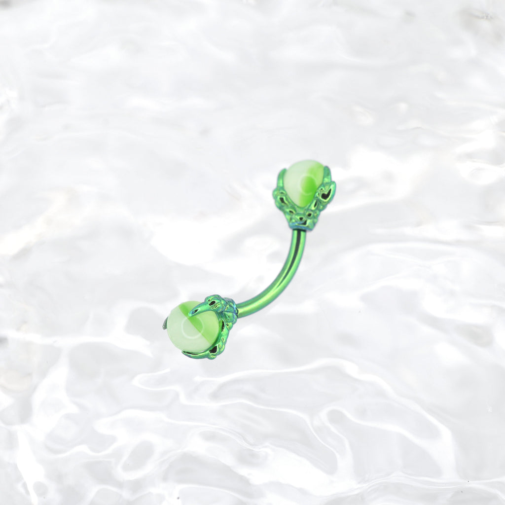 Dragon Claw Opal Internally Threaded Titanium Rook Stud