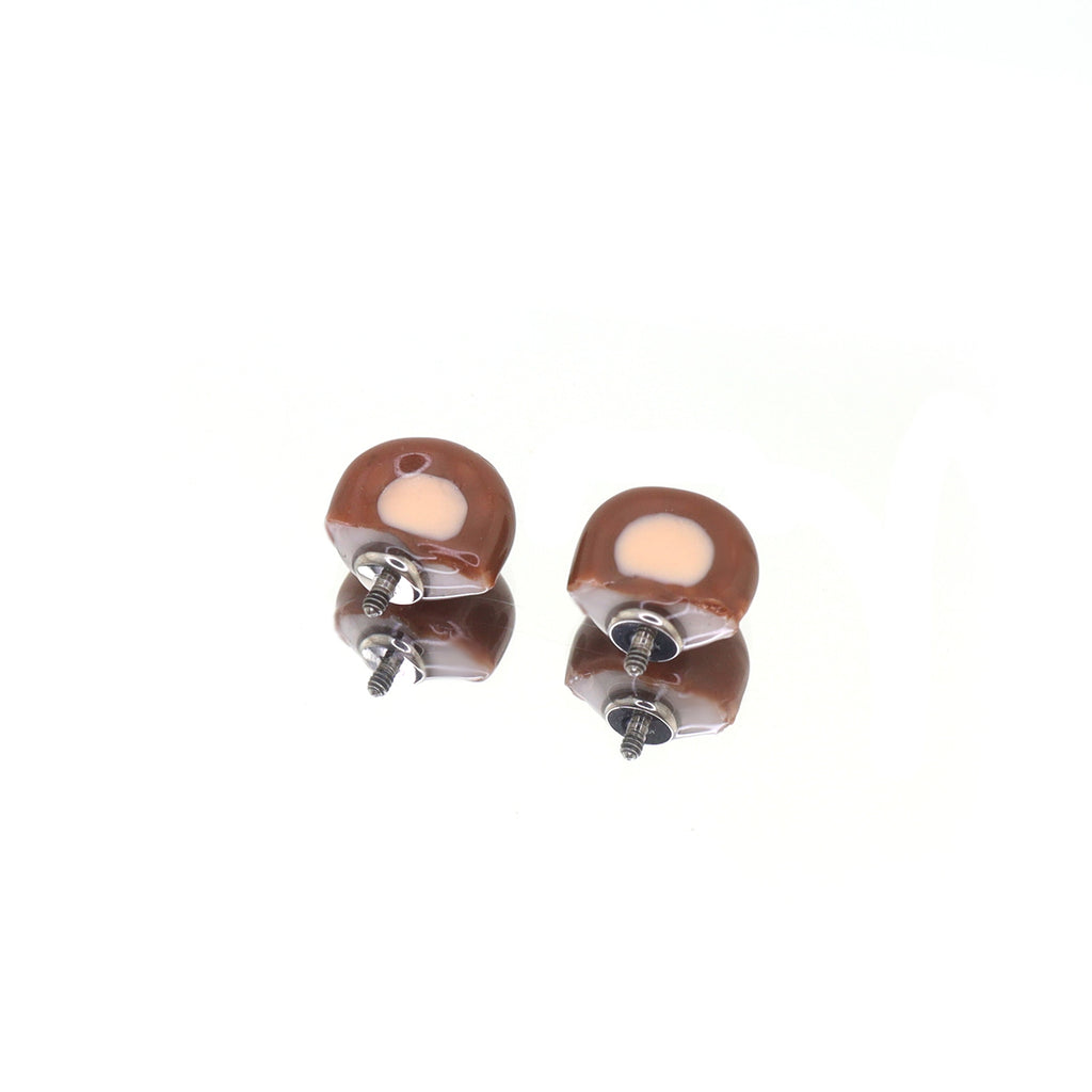 Paws & Purrs - Cute Brown Bear Ear Titanium Ear Stud