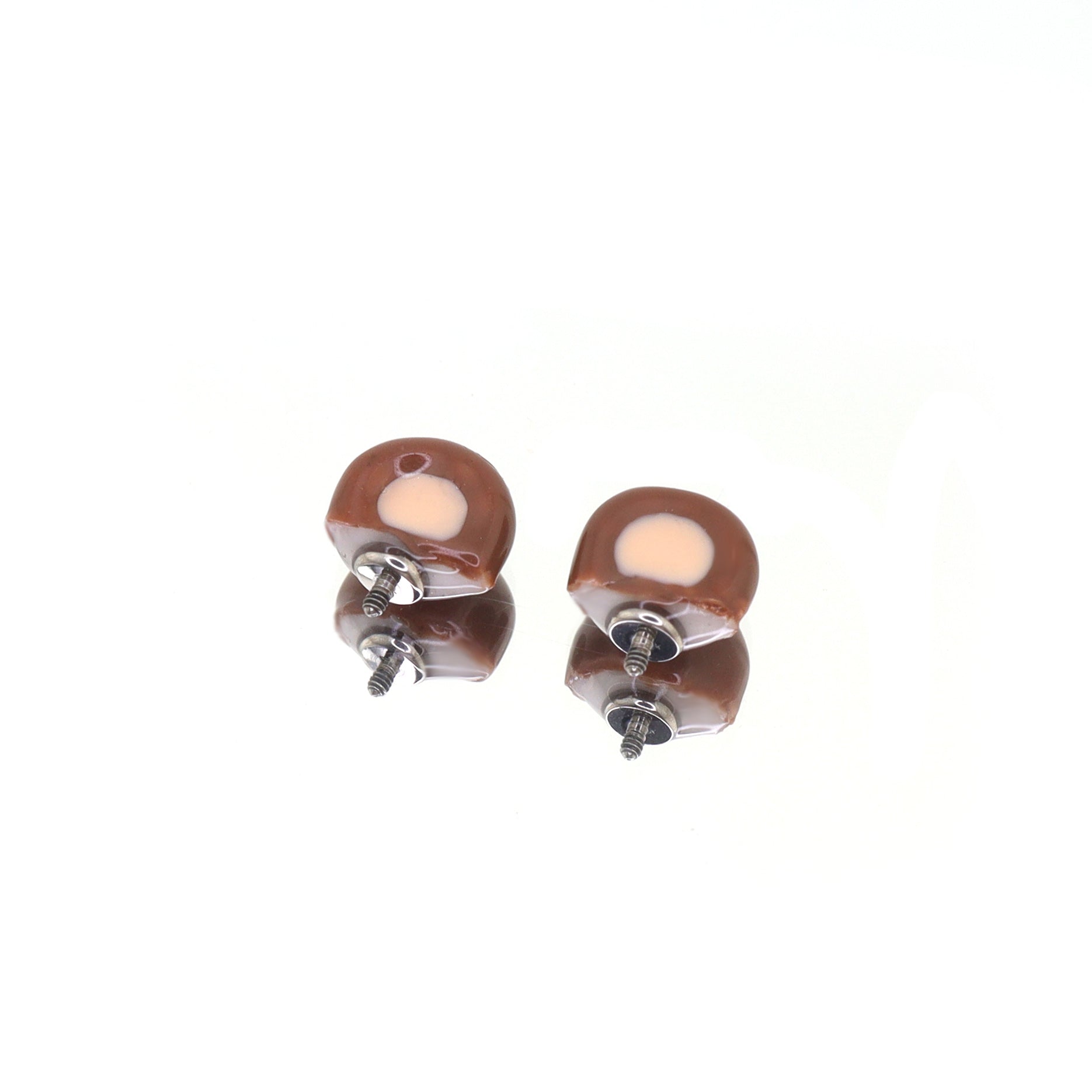 Paws & Purrs - Cute Brown Bear Ear Titanium Ear Stud