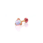 Dragon Claw Opal Internally Threaded Titanium Ear Stud