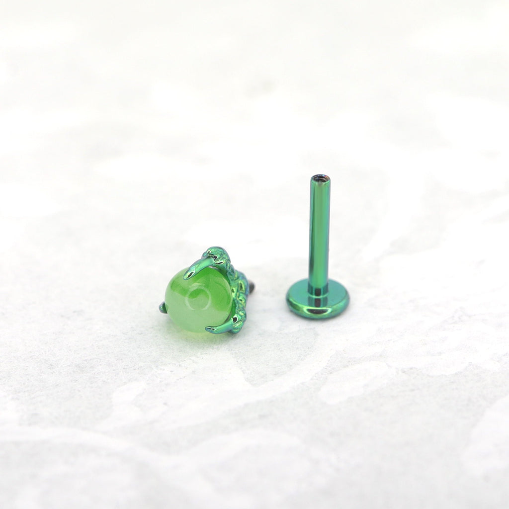 Dragon Claw CZ Internally Threaded Titanium Ear Stud