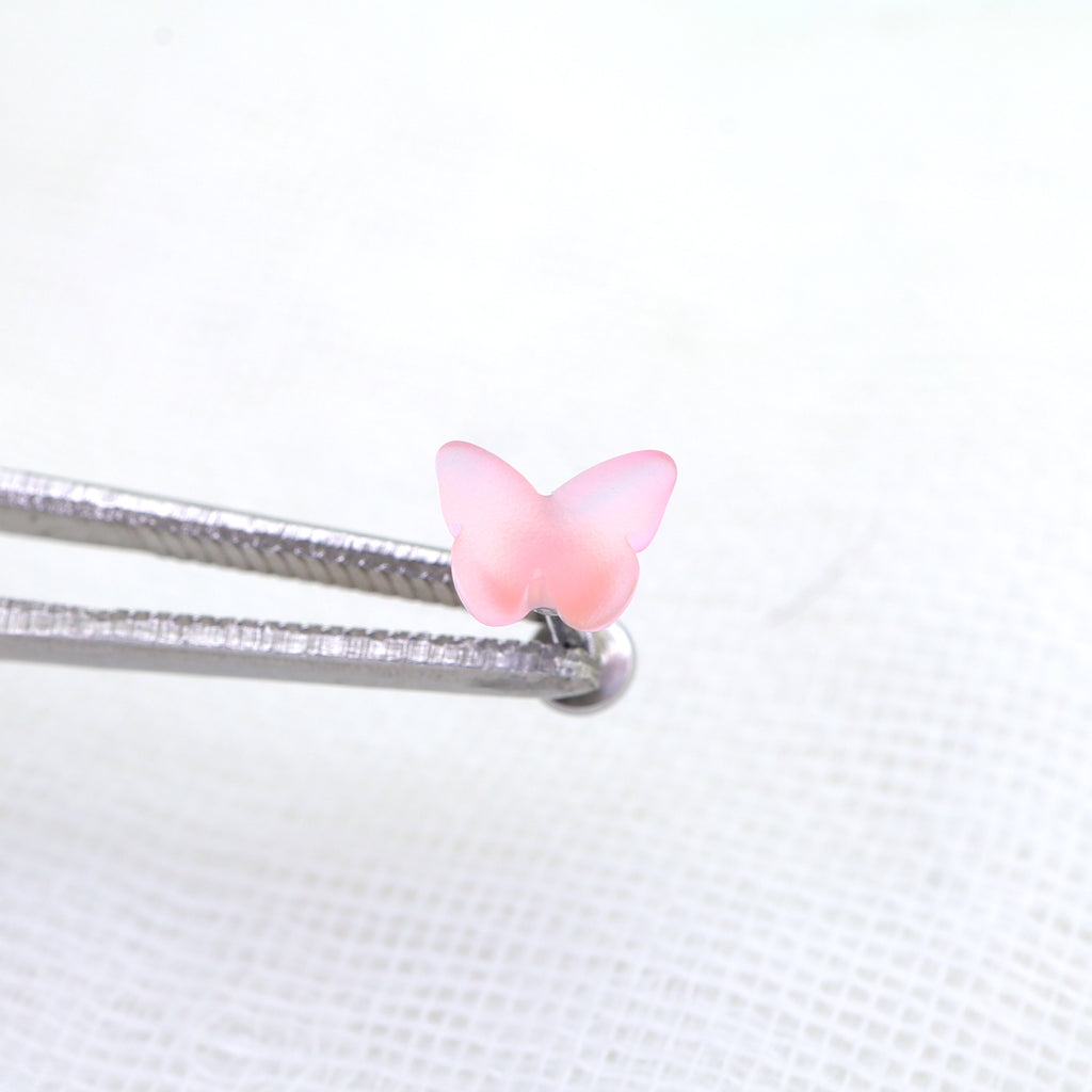 Colorful Resin Butterfly Internally Threaded Stud