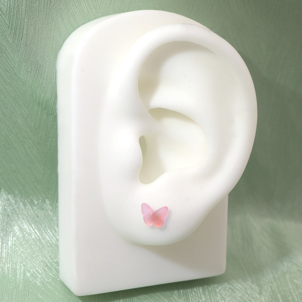 Colorful Resin Butterfly Internally Threaded Stud