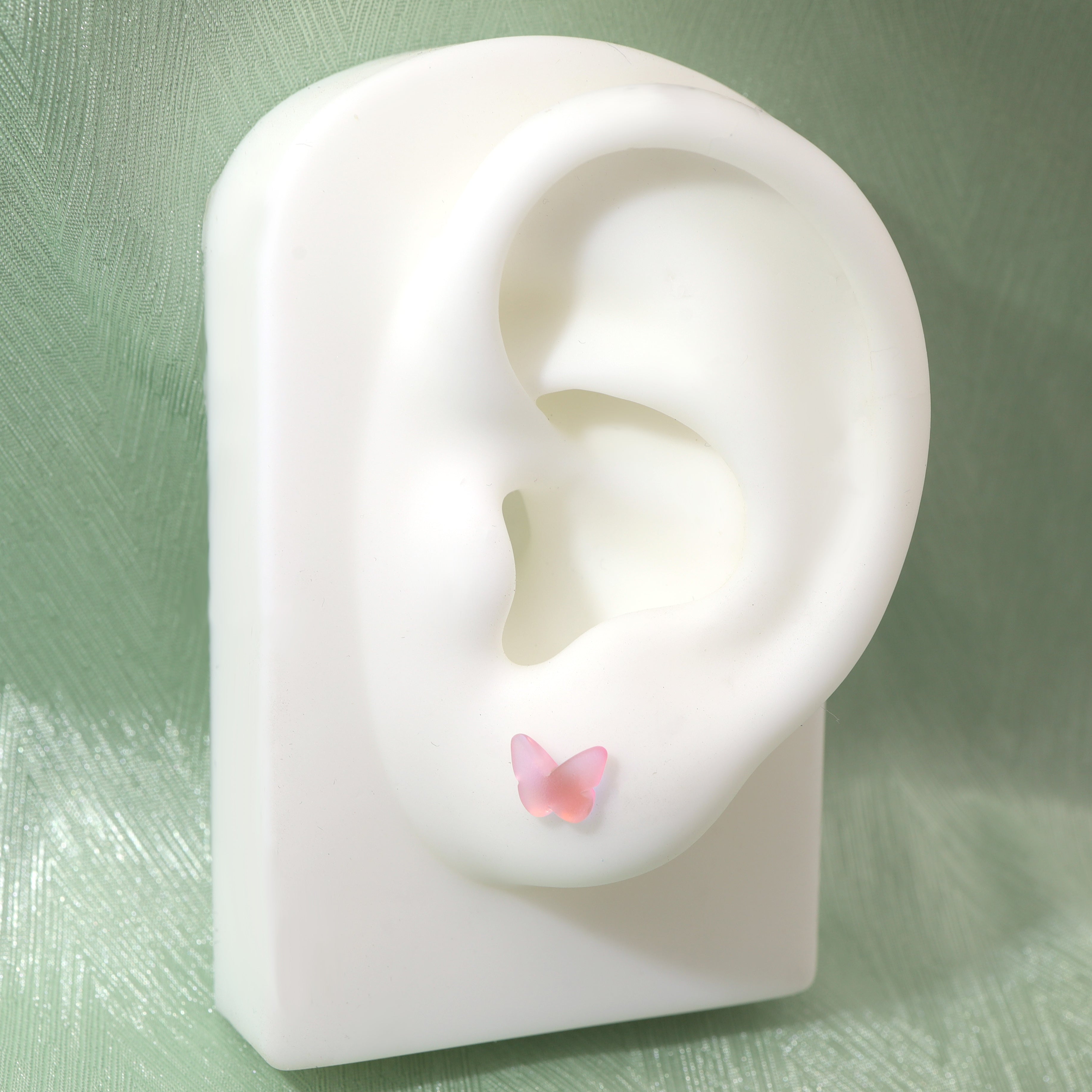 Colorful Resin Butterfly Internally Threaded Stud