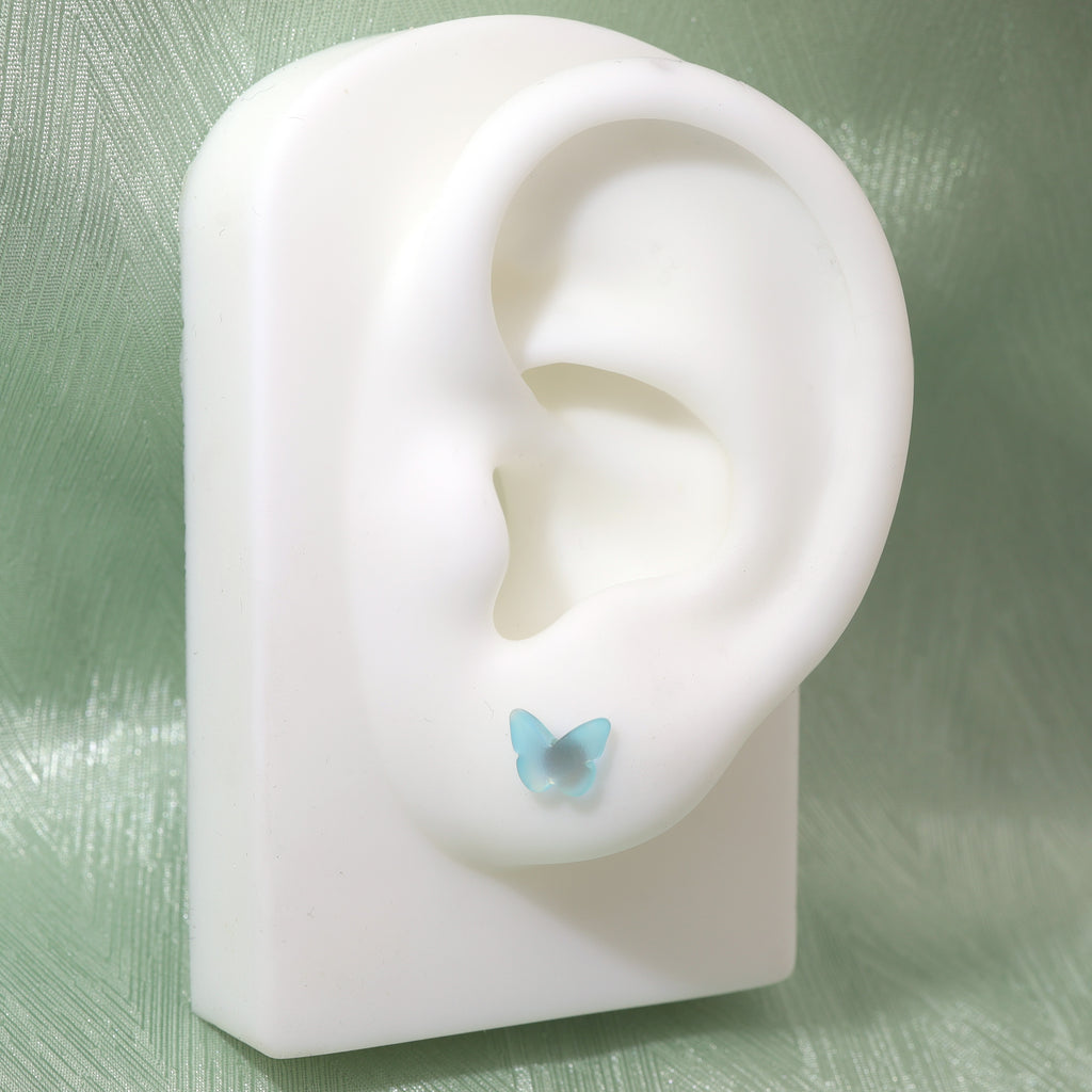 Colorful Resin Butterfly Internally Threaded Stud