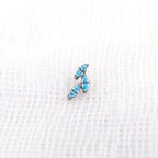 Leaf CZ Internally Threaded Titanium Labret Stud